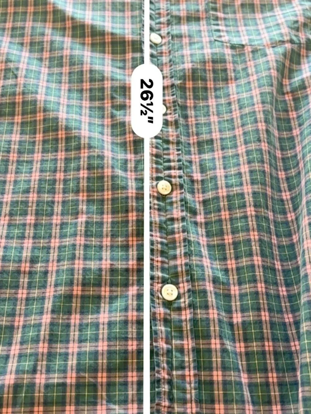 J.Crew Green Pink Plaid Long Sleeve Button Down Shirt Mens M AS-IS
